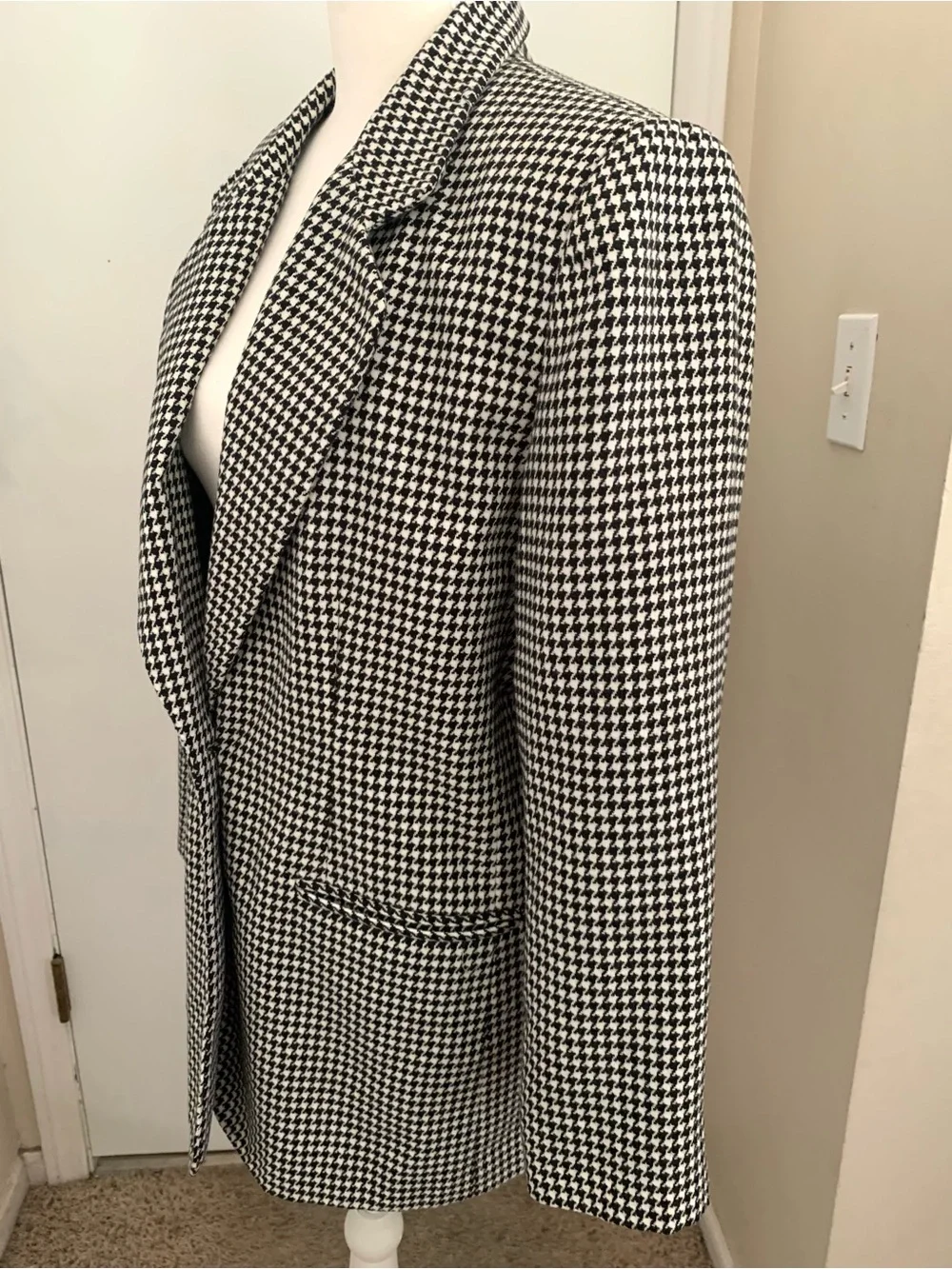 Vintage Women’s Houndstooth Blazer Jacket Lined Sz XL Business Professional 90s